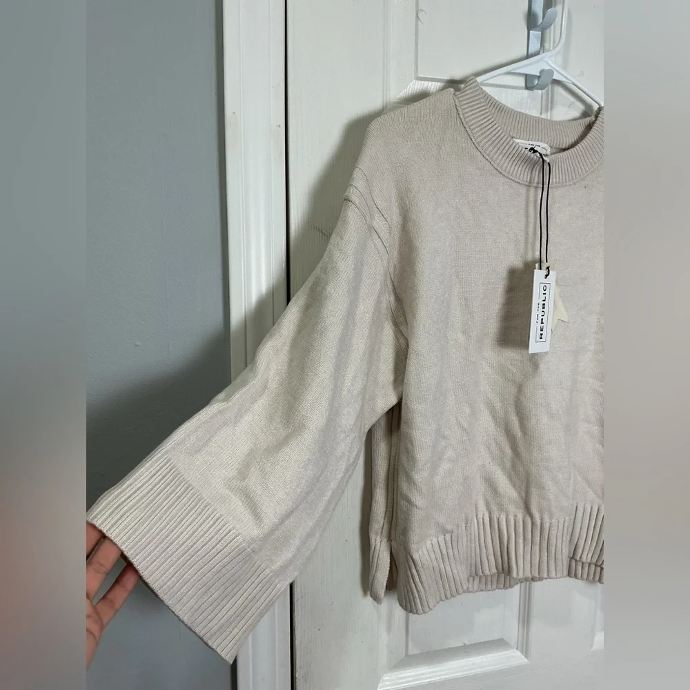For The Republic Cream Women's Sweater - Picture 2 of 6